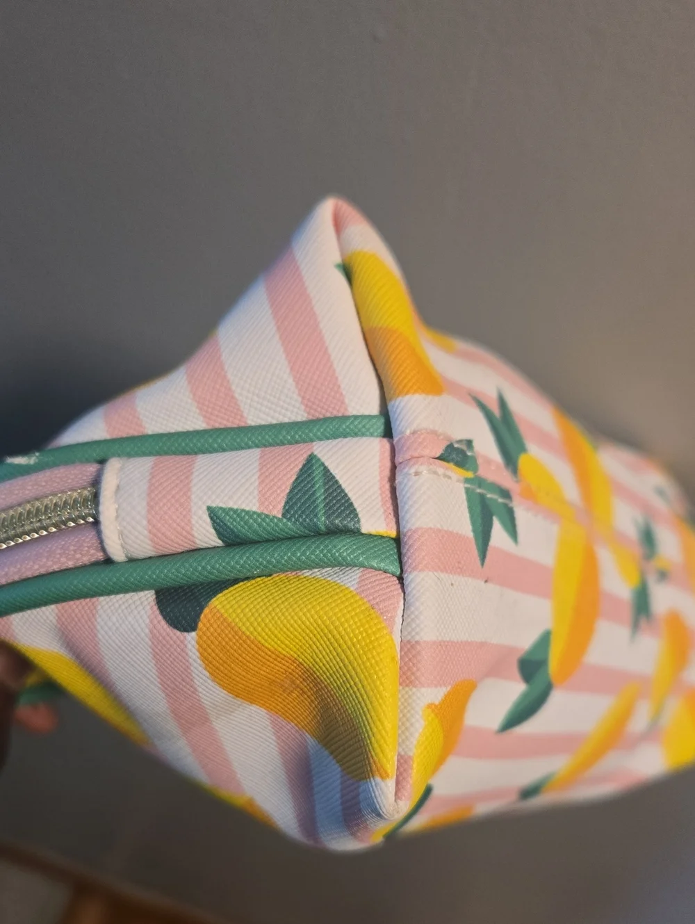 Dabney Lee Pink Stripe Lemon Cosmetic Pouch